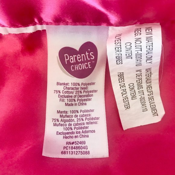 Parent's Choice: Baby Girl Elephant Pink/Gray Floral Satin Edge Security Blanket - Picture 7 of 7